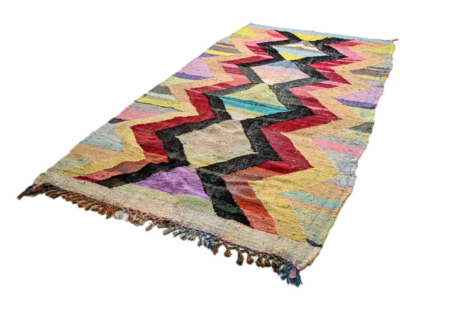Berberyjskie Dywany Boucherouite Z Maroka 150 x 300 cm