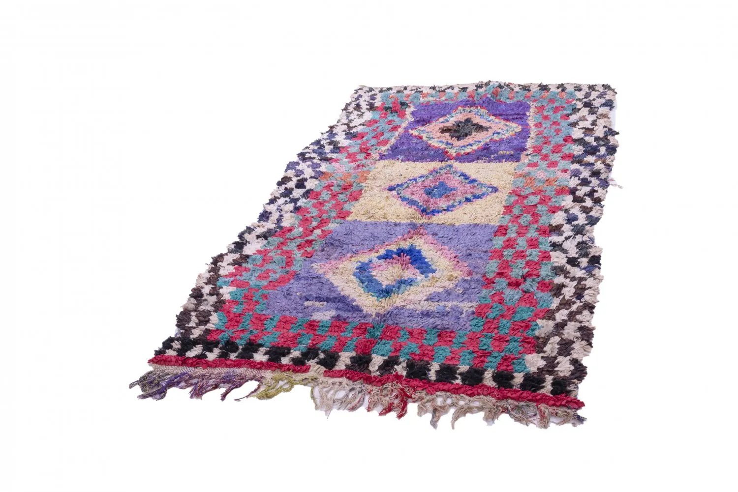 Berberyjskie Dywany Boucherouite Z Maroka 225 x 125 cm