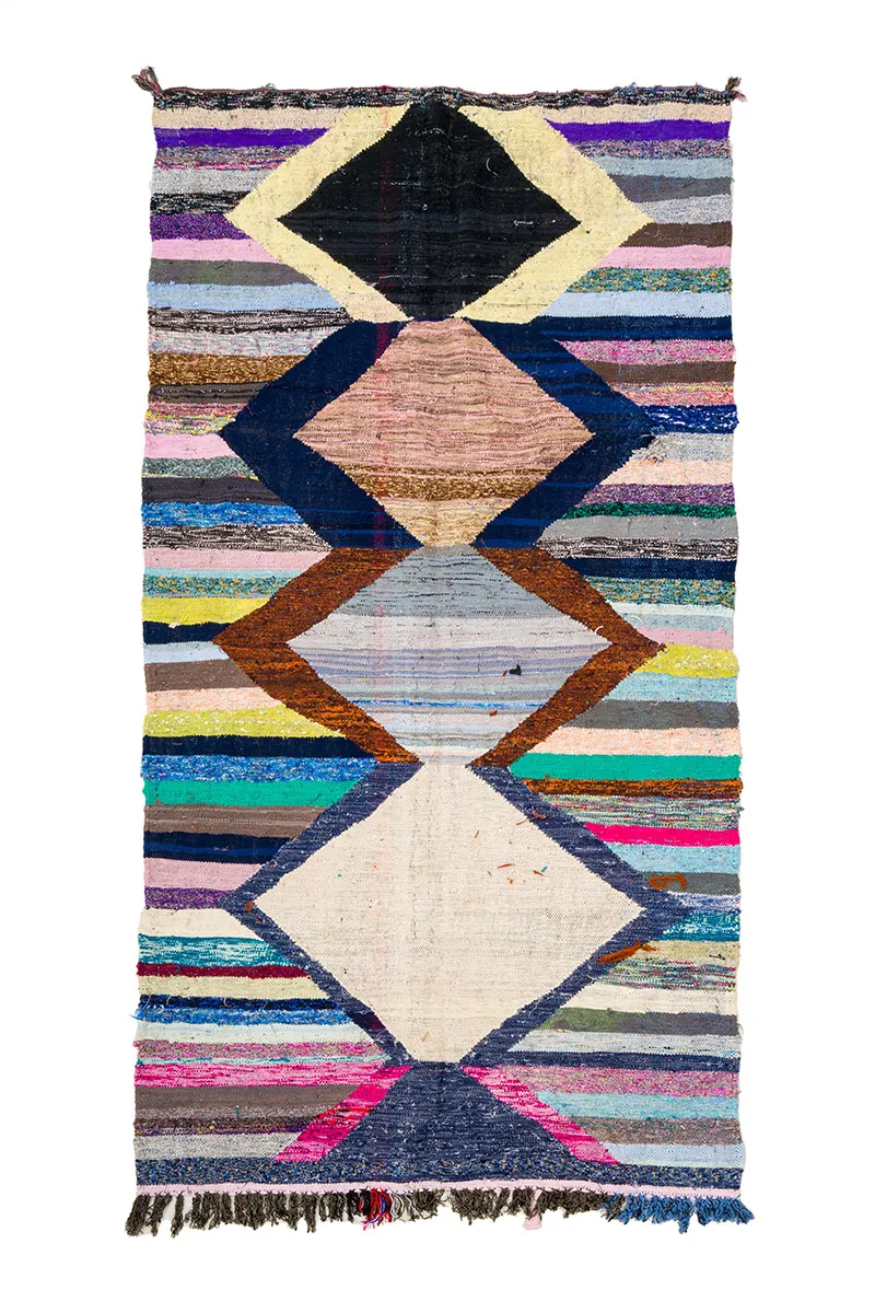 Berberyjskie Dywany Boucherouite Z Maroka 130 x 250 cm