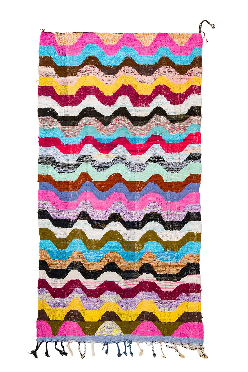 Berberyjskie Dywany Boucherouite Z Maroka 140 x 265 cm