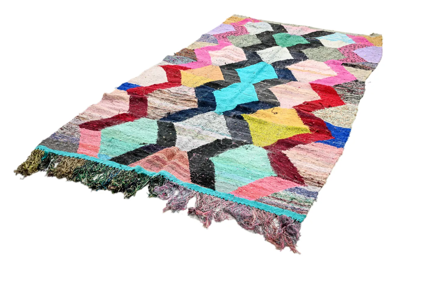Berberyjskie Dywany Boucherouite Z Maroka 140 x 260 cm
