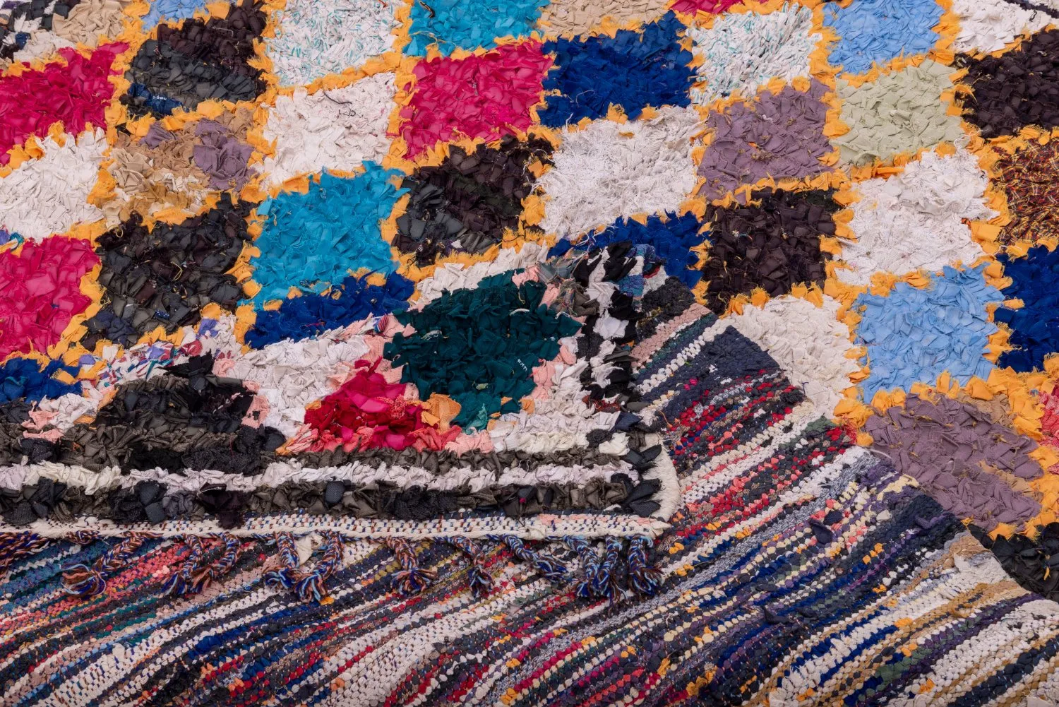Berberyjskie Dywany Boucherouite Z Maroka 185 x 150 cm