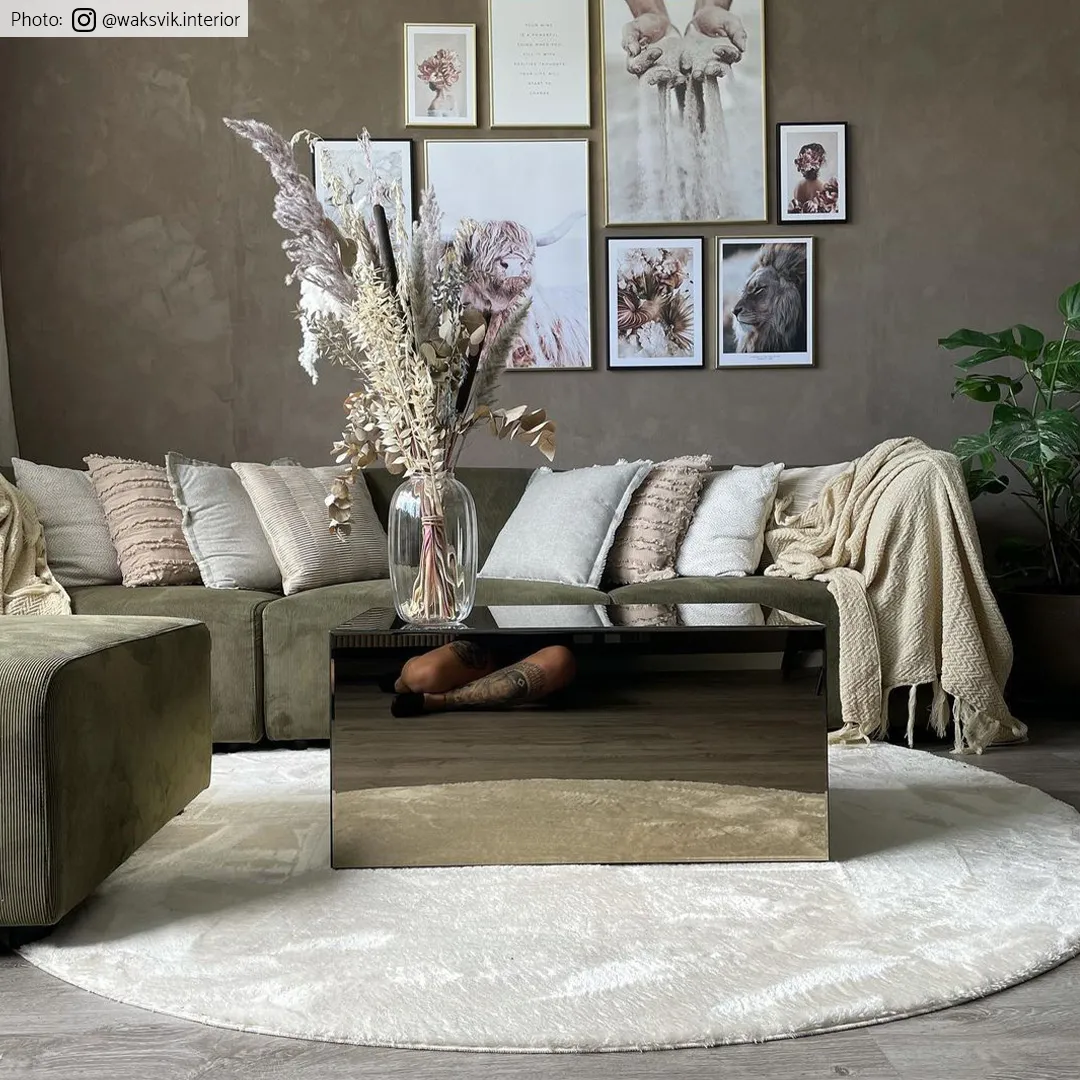 Okrągły dywan - Aranga Super Soft Fur (beżowy)