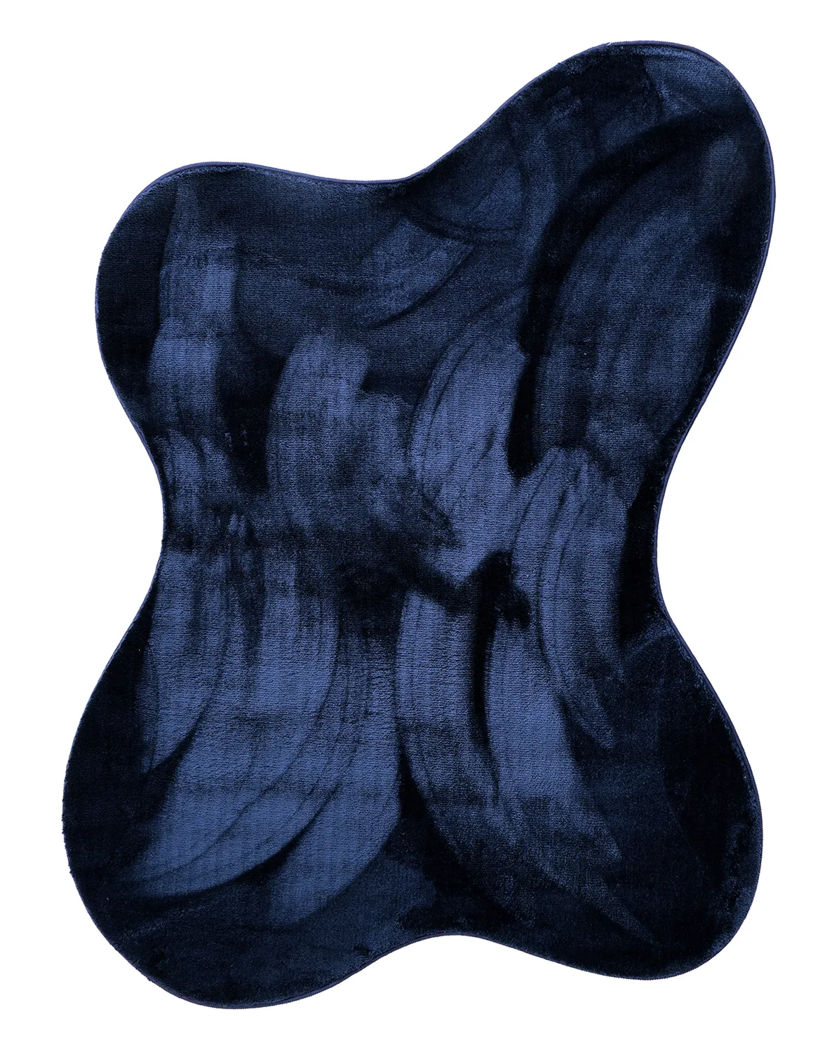 Asymetryczny Falowany Dywan Shaggy - Aranga Super Soft Fur (ciemnoniebieski)