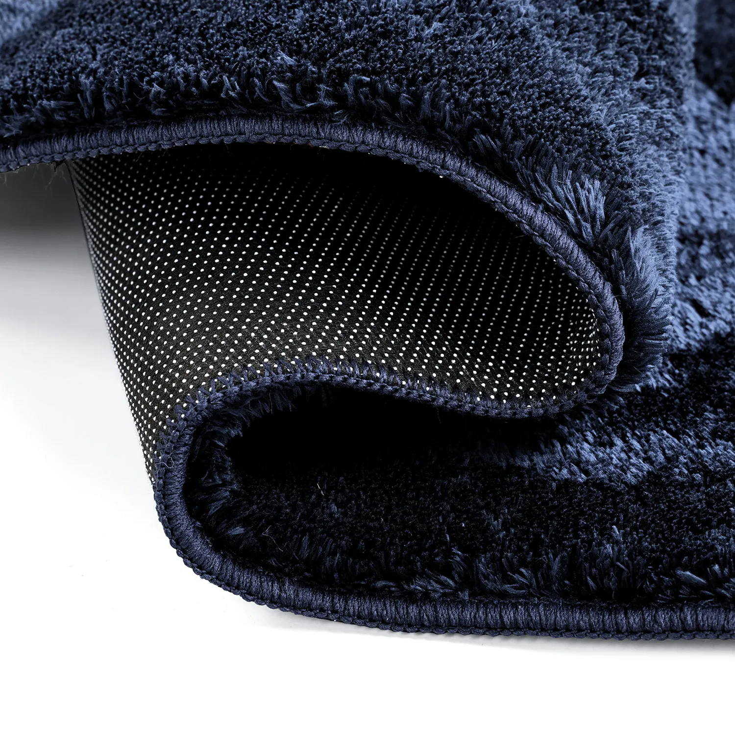 Asymetryczny Falowany Dywan Shaggy - Aranga Super Soft Fur (ciemnoniebieski)