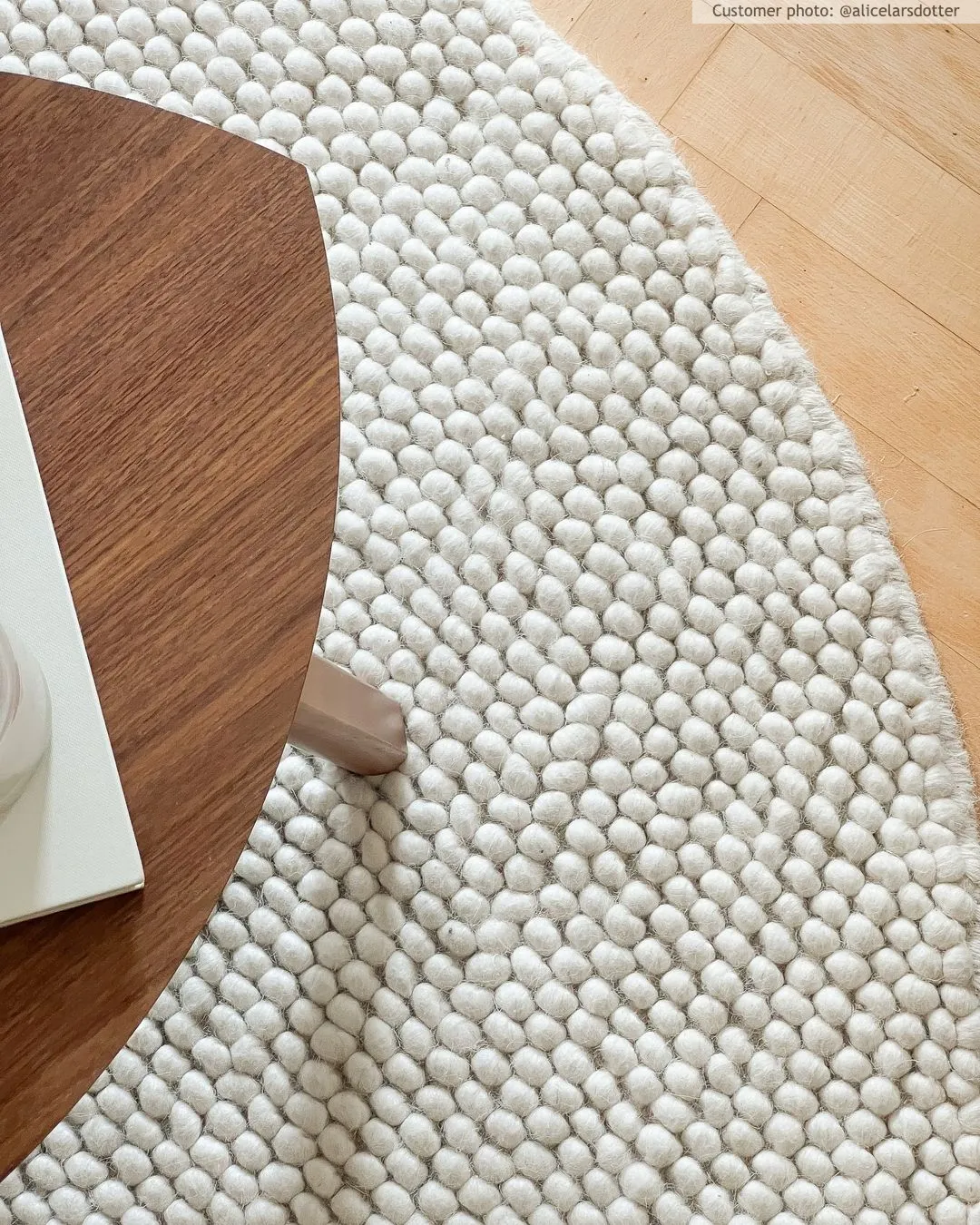 Okrągły dywan - Avafors Wool Bubble (beżowy)