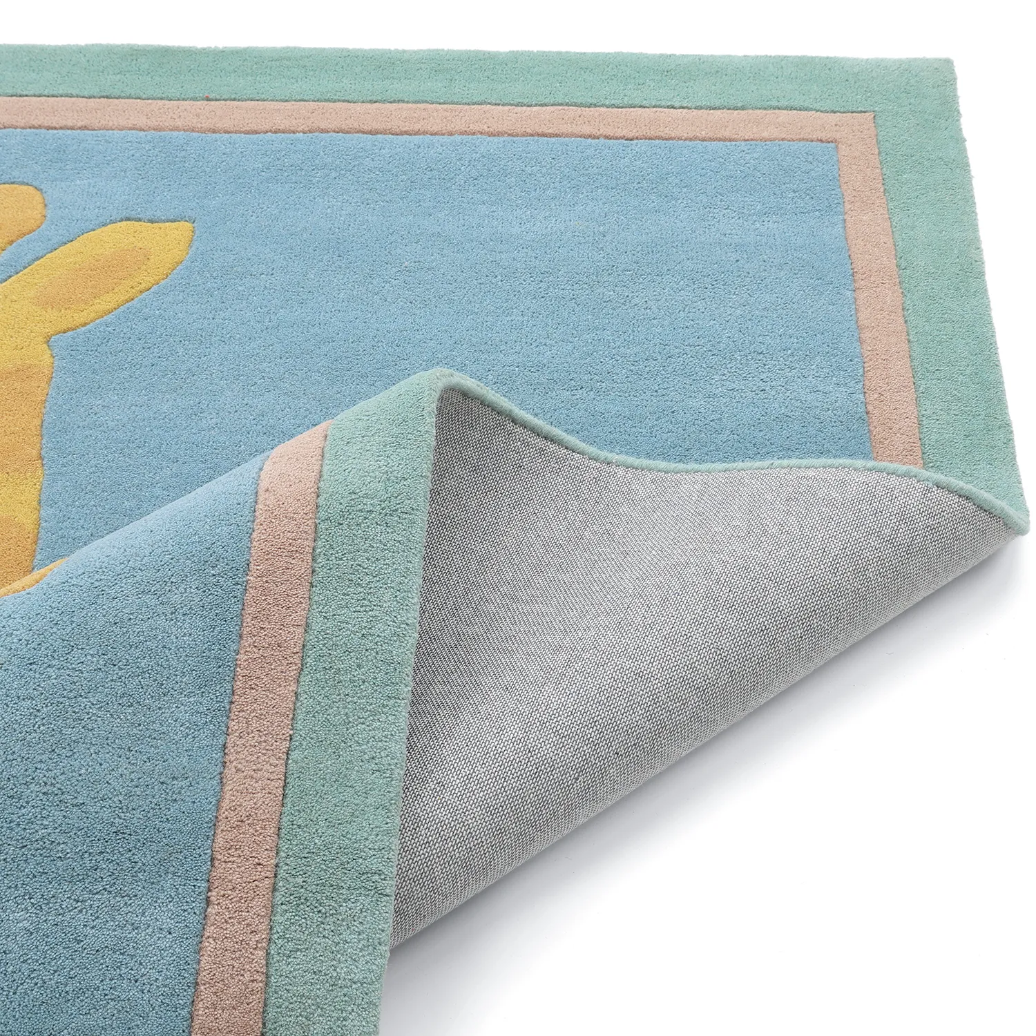 Dywan Dziecięcy - Giraffe Hand Tufted Wool Premium (jasnoniebieski/wielokolorowy)