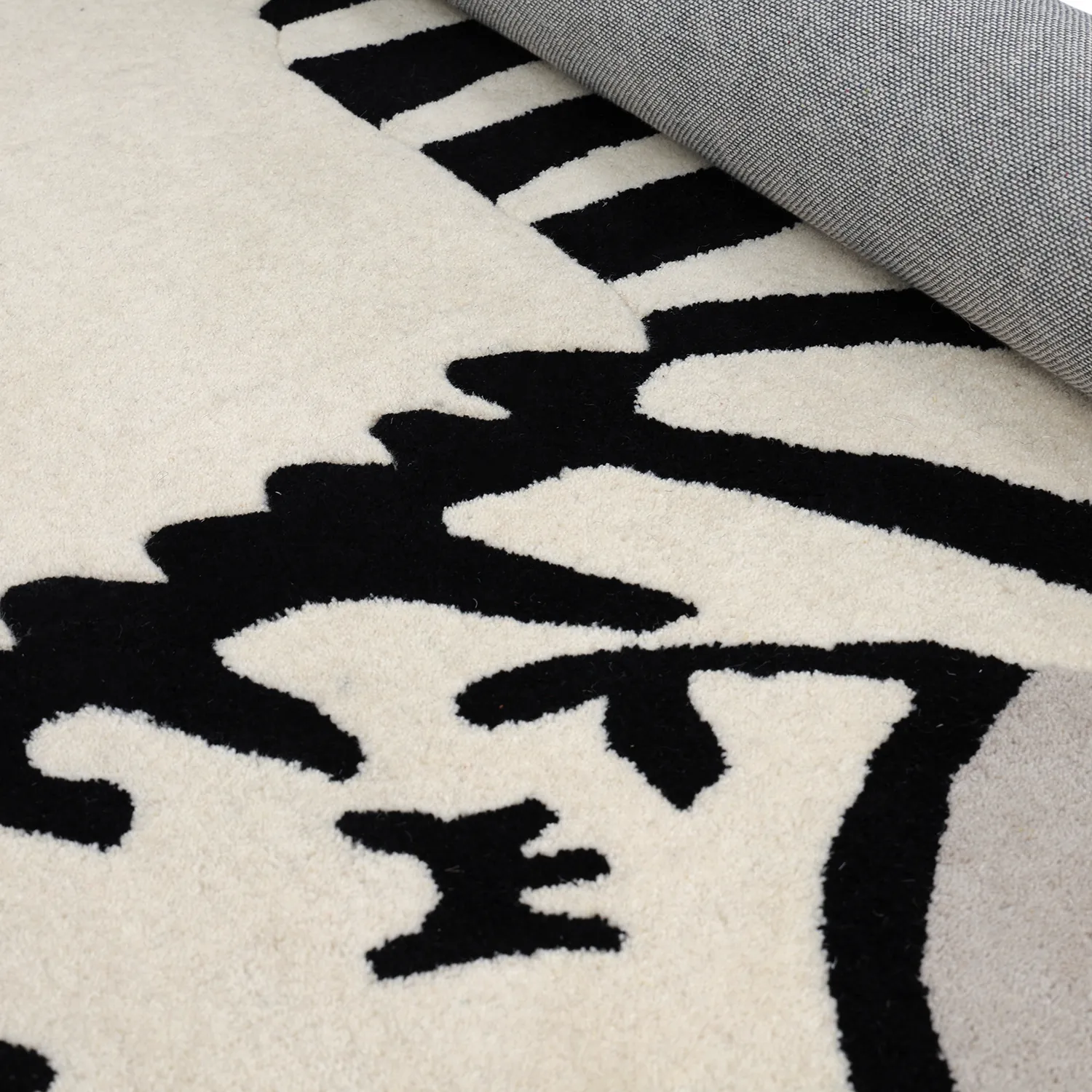 Dywan Dziecięcy - Zebra Hand Tufted Wool Premium (beżowy/czarny)