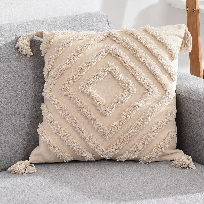 Poszewka na poduszke - Natural Boho 45 x 45 cm (beige)