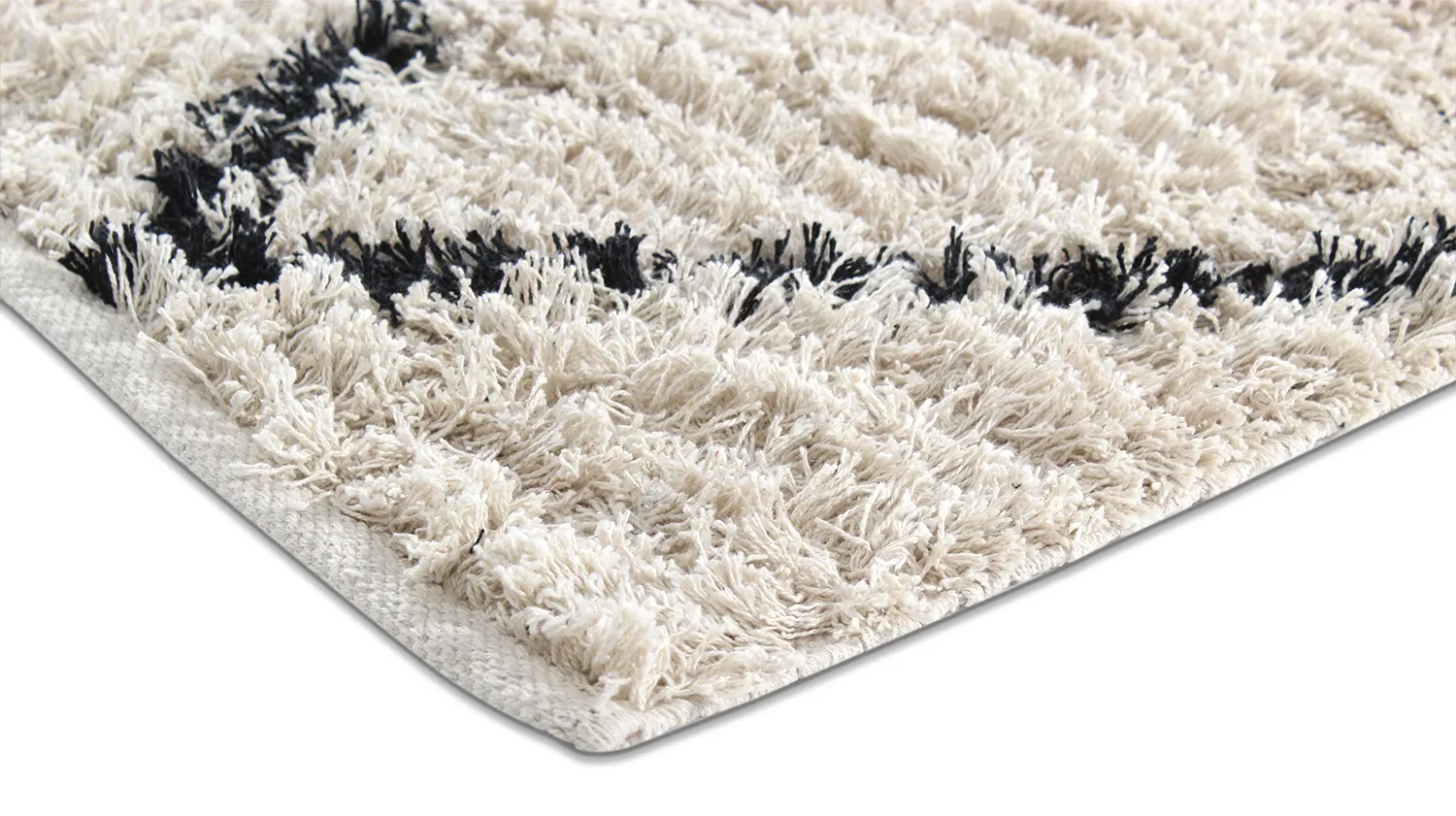 Dywany shaggy - Alcott Natural Cotton Shaggy (czarny/biały)