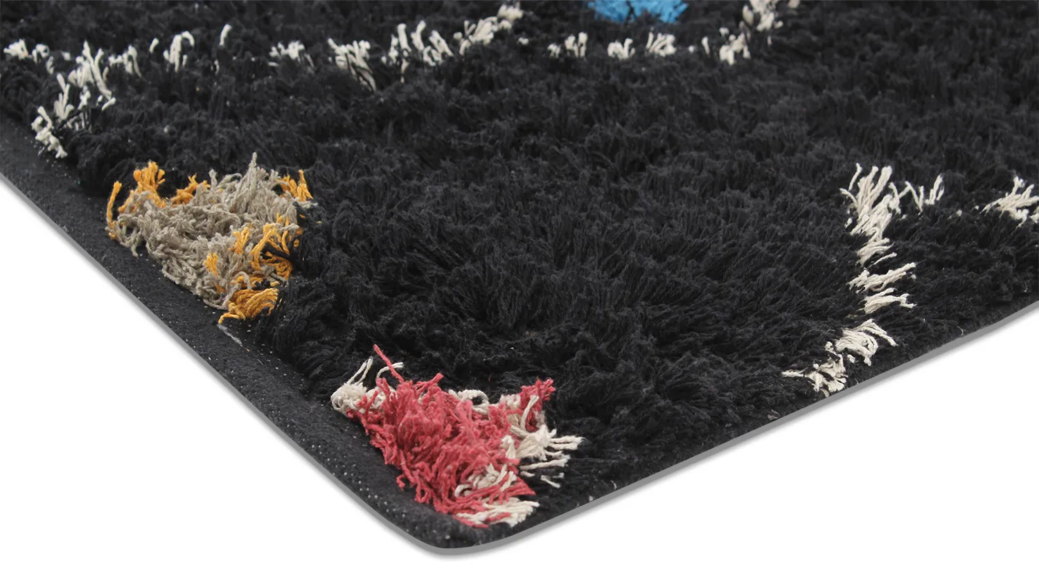 Dywany shaggy - Marden Natural Cotton Shaggy (czarny/multi)
