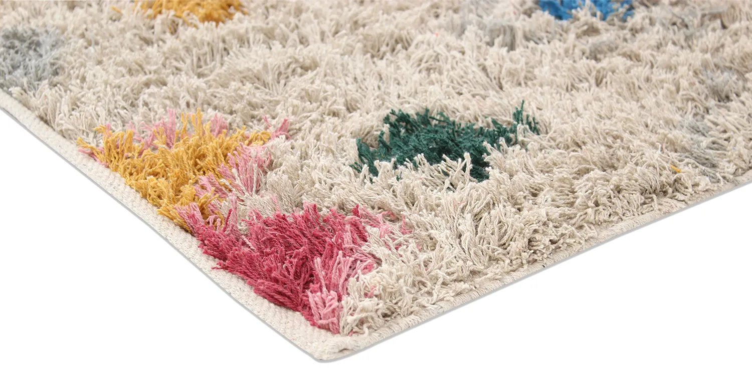 Dywany shaggy - Marden Natural Cotton Shaggy (beżowy/multi)