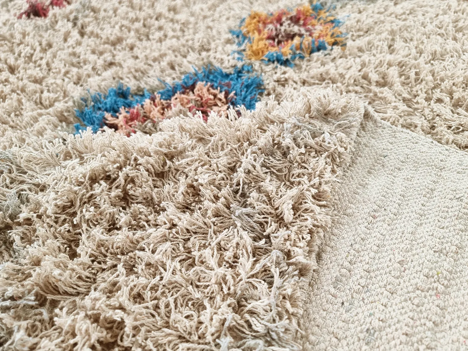 Dywany shaggy - Marden Natural Cotton Shaggy (beżowy/multi)