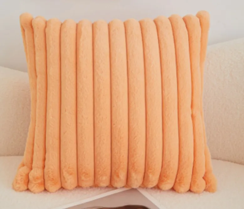 Poszewka na poduszke - Soft stripes (pomarańczowy)