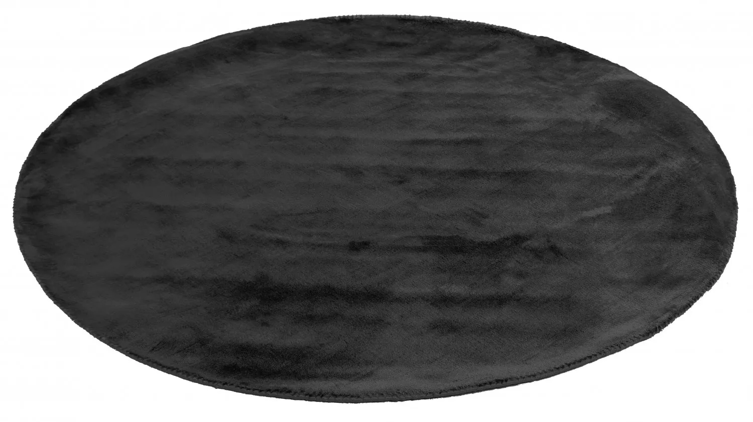 Okrągły dywan - Recycled PET with viscose look (czarny)
