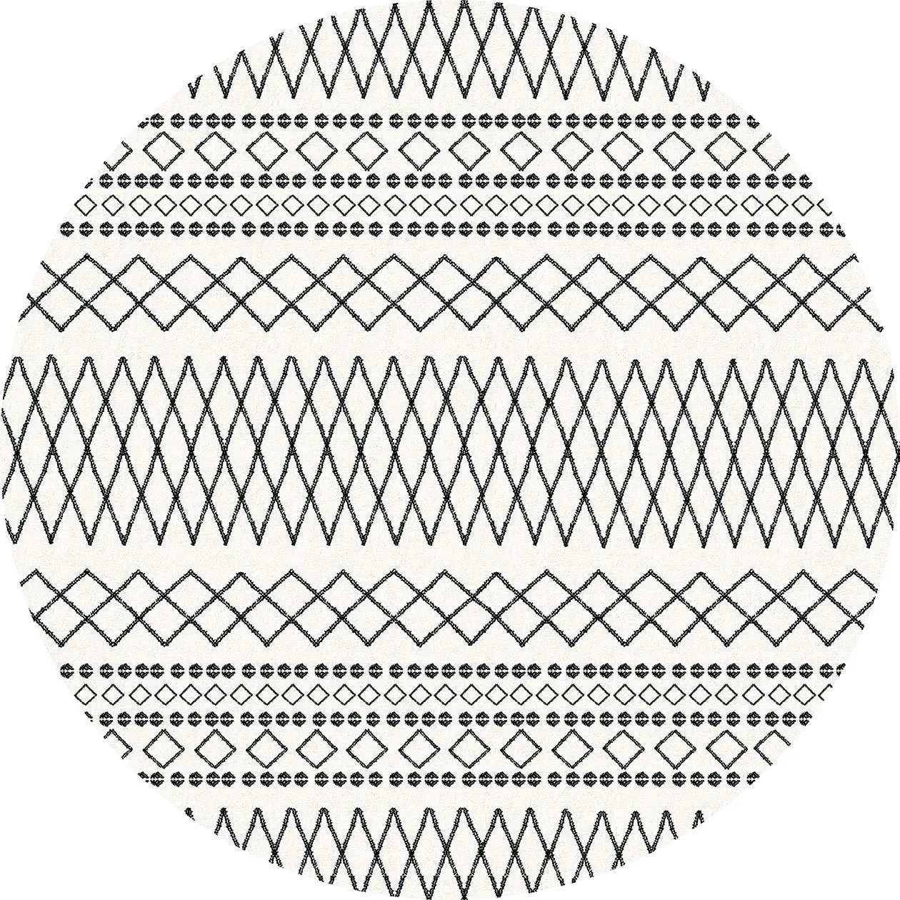 Okrągły dywan - Safi (czarny/biały)