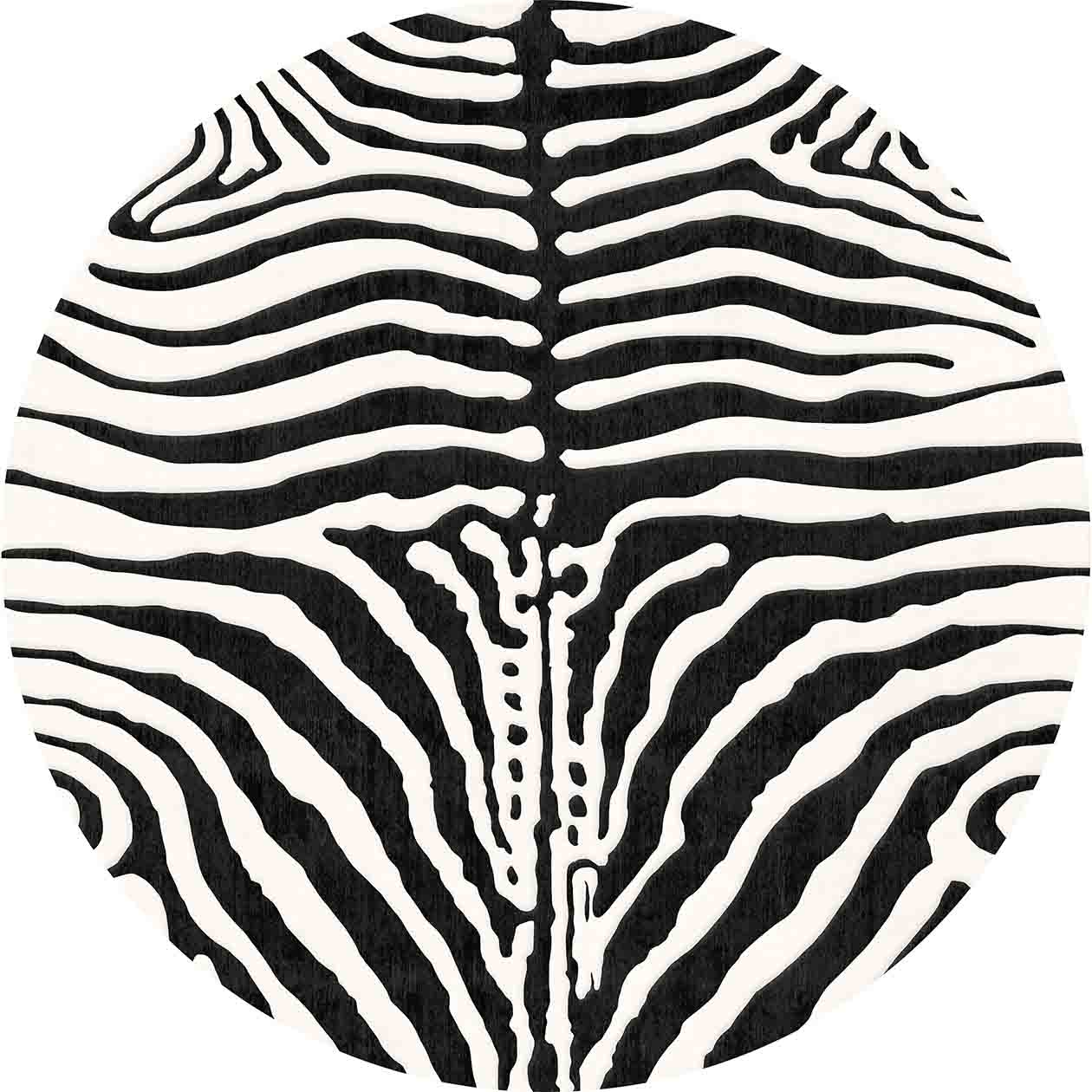 Okrągły dywan - Zebra (czarny/biały)