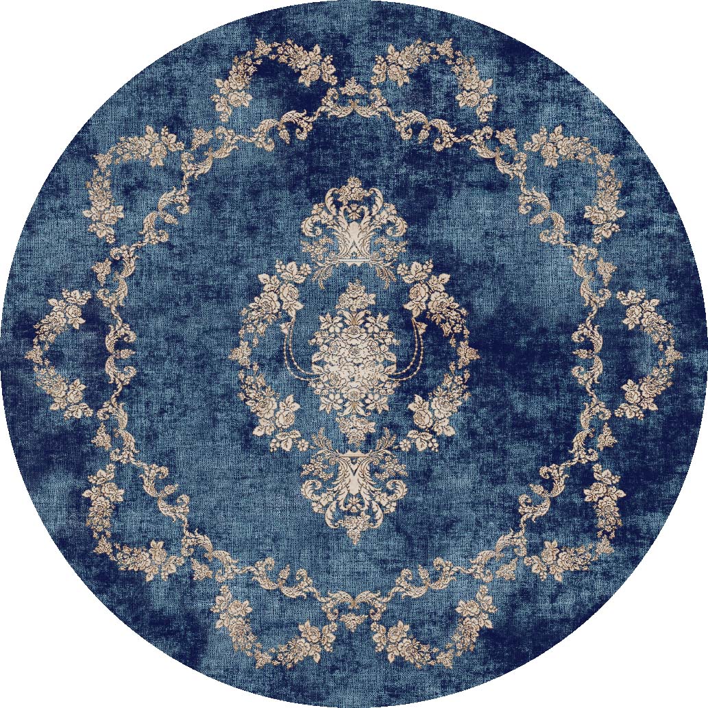 Okrągły dywan - Taknis (niebieski)