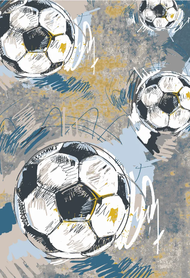 Dywan dziecicęy - Cartoon Footballs (multi)