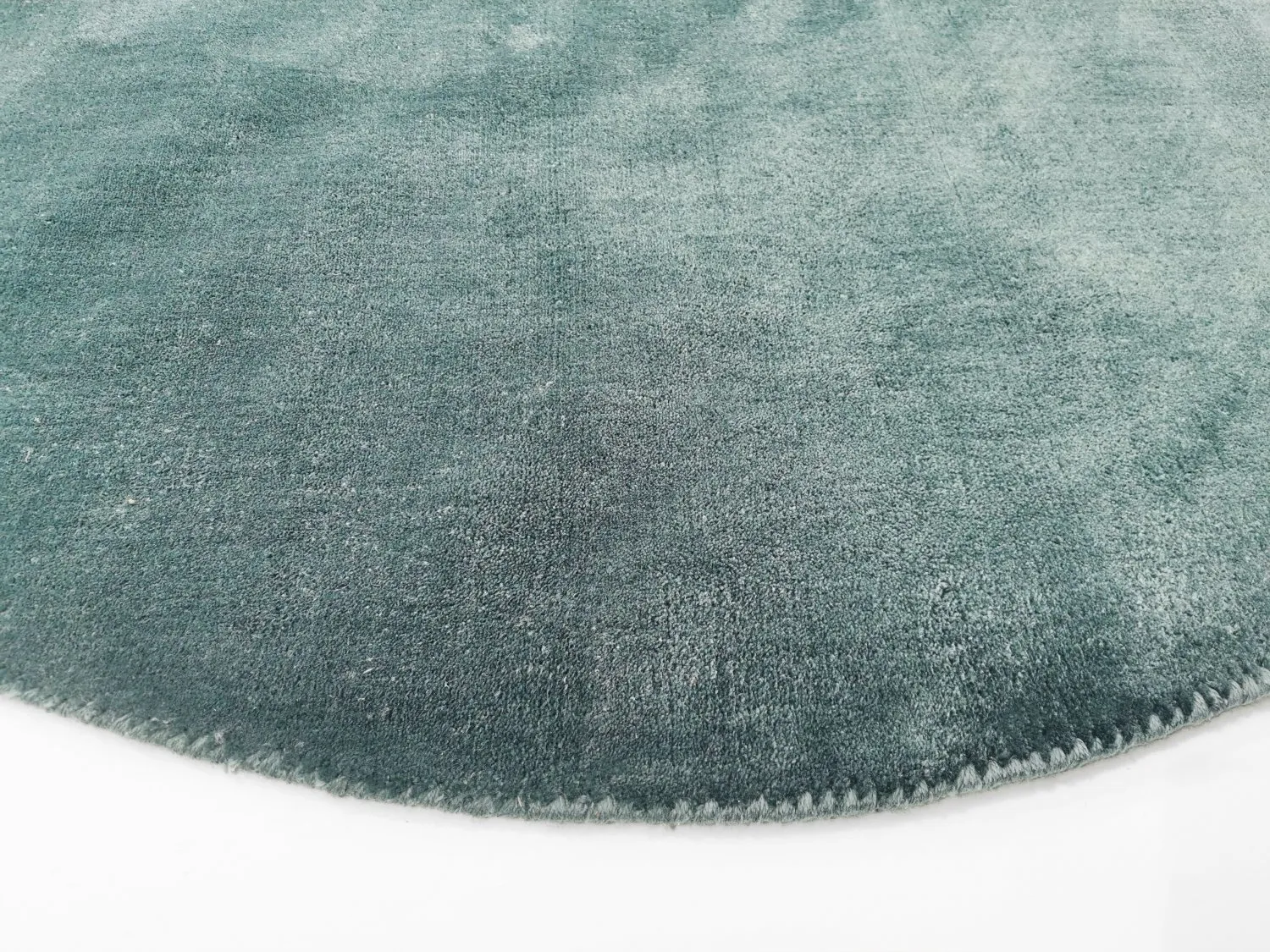 Okrągły dywan - Recycled PET with viscose look (niebieski)