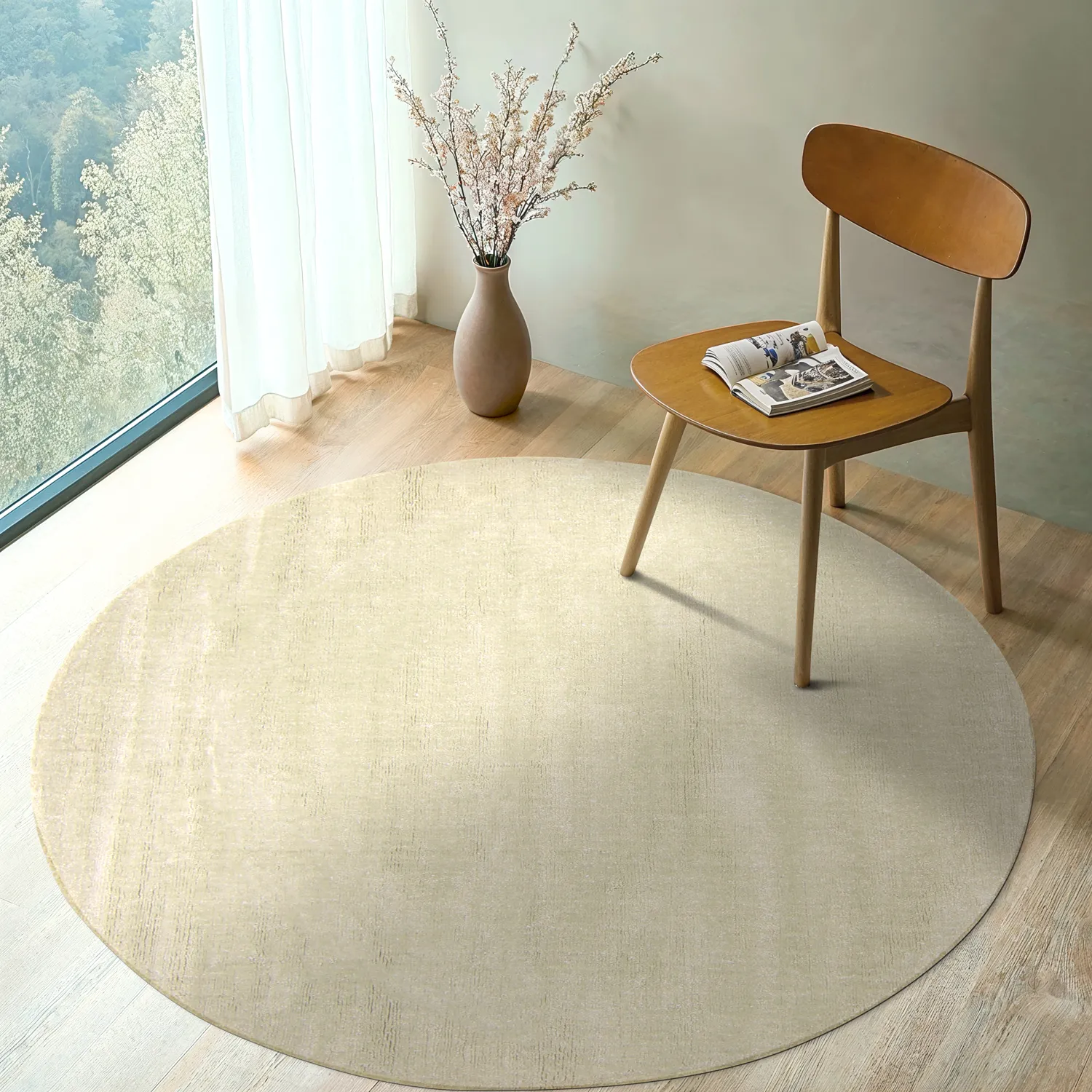 Okrągły dywan - Recycled PET with viscose look (mint)