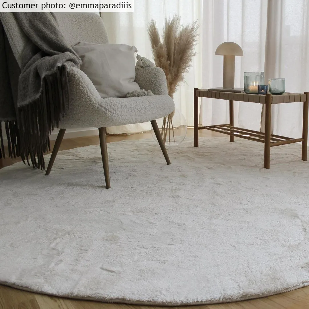 Okrągły dywan - Aranga Super Soft Fur (biały)