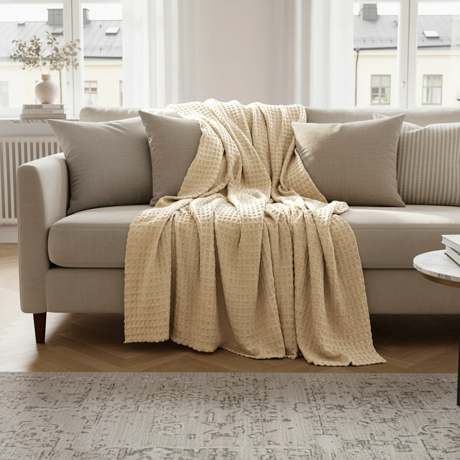 Koce - Juneau Blanket (beżowy)