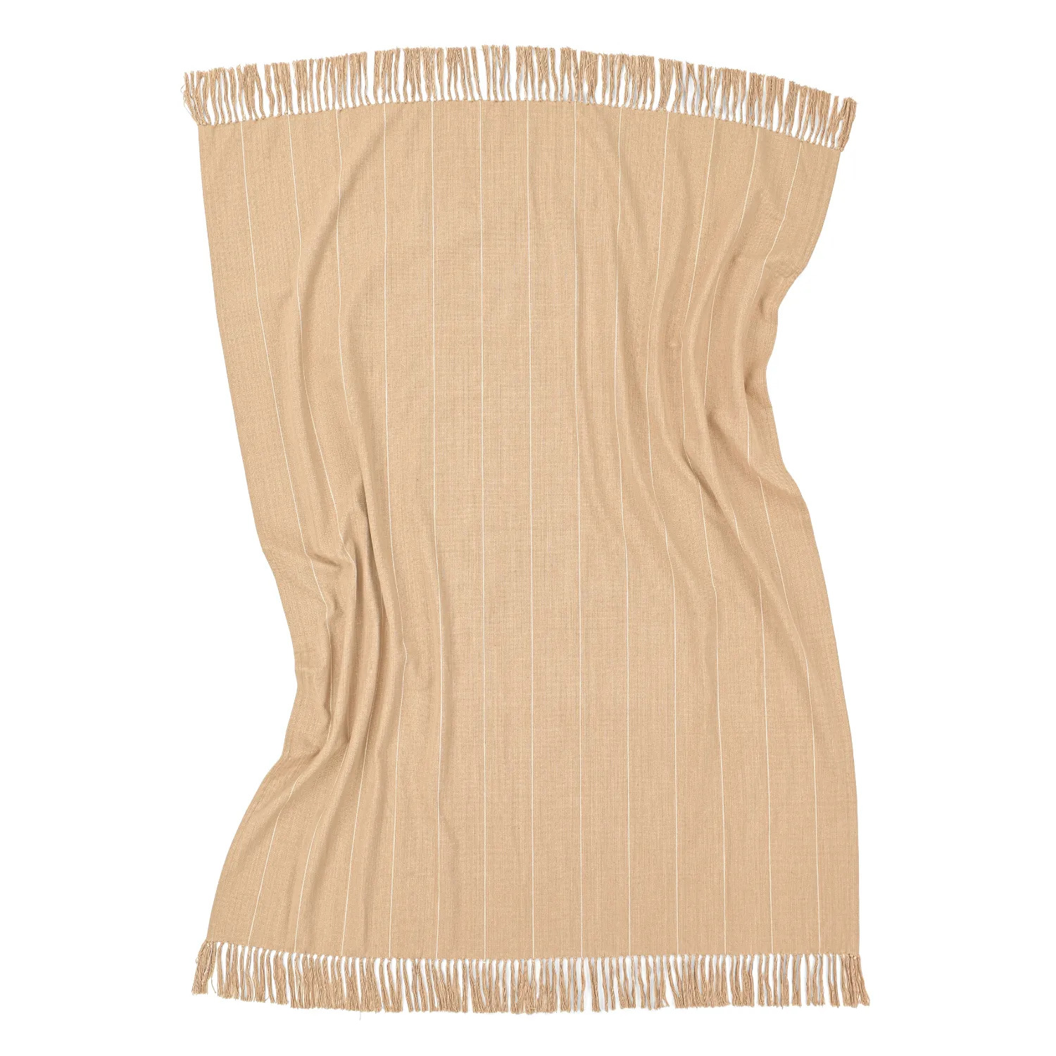 Koce - Bawełniany koc - Martina Stripe (beżowy/biały)
