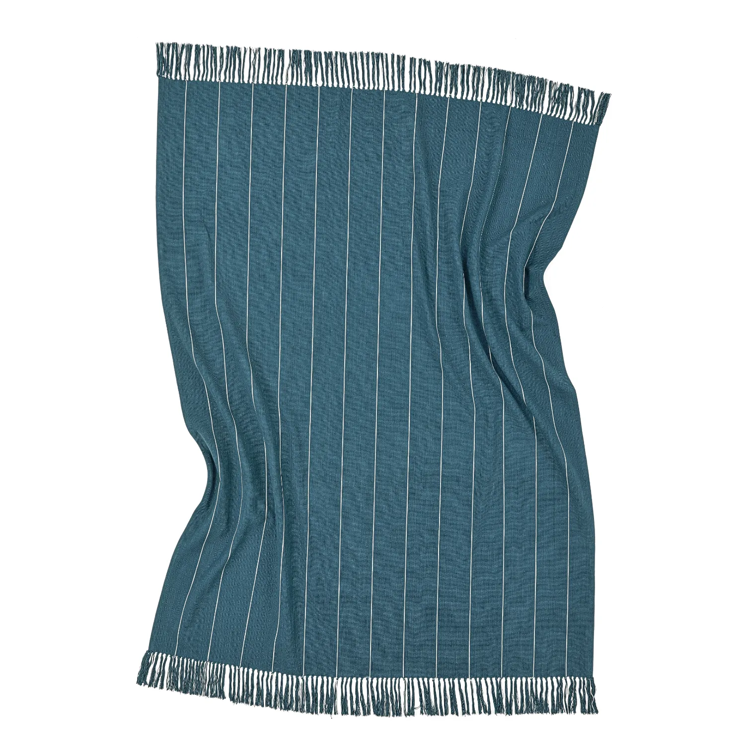 Koce - Bawełniany koc - Martina Stripe (niebieski/biały)