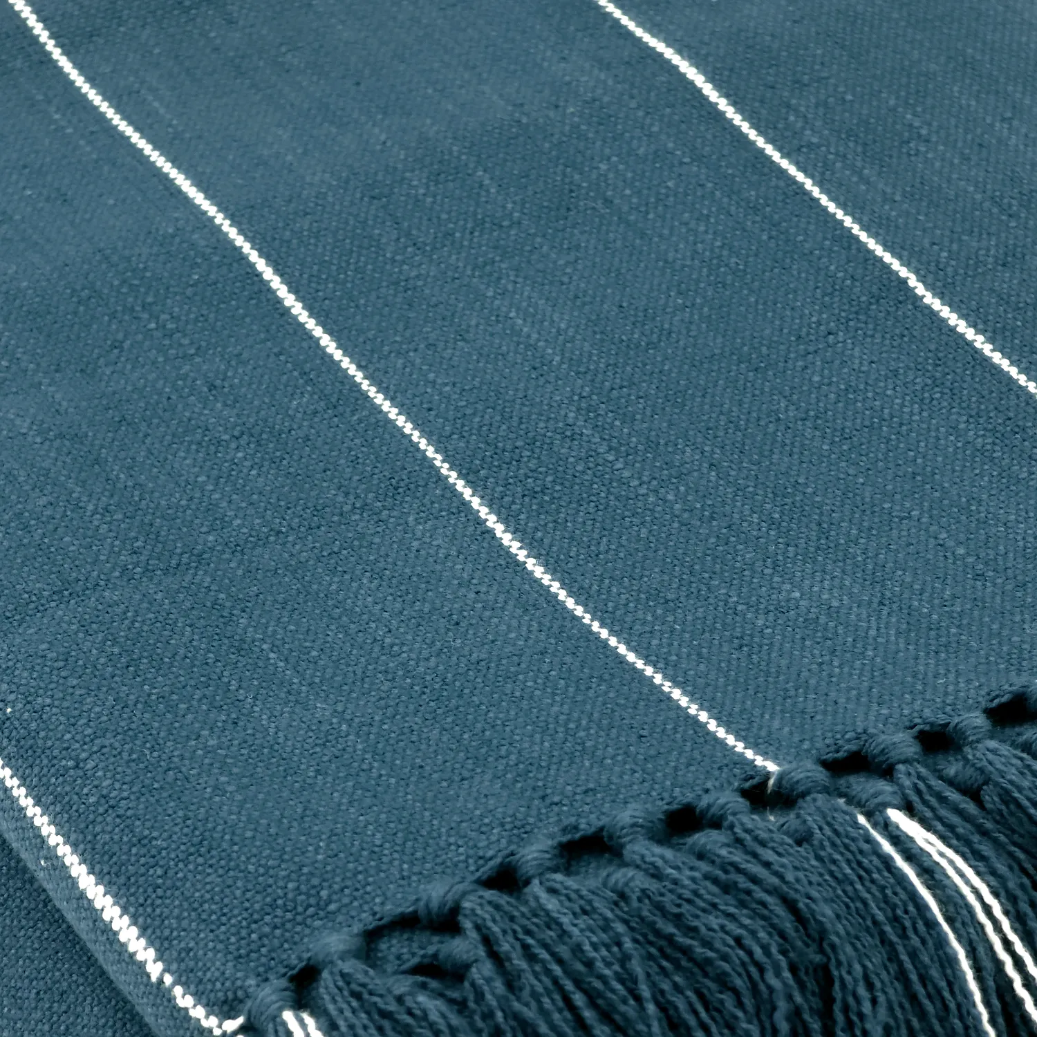 Koce - Bawełniany koc - Martina Stripe (niebieski/biały)