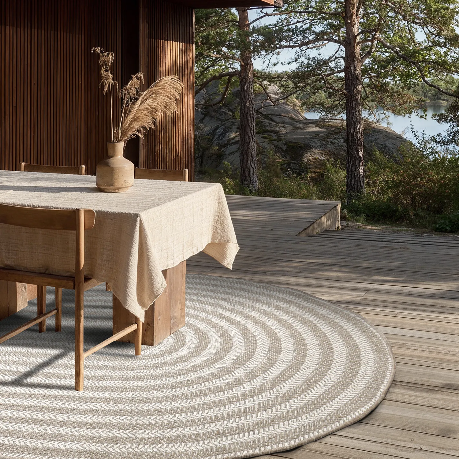 Dywan owalny - Indoor/outdoor Leander (beżowy)