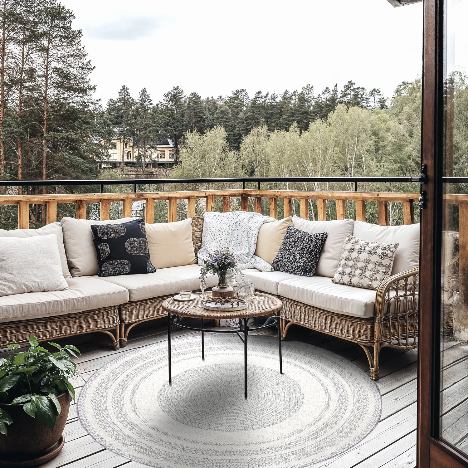 Okrągły dywan - Indoor/Outdoor Angus (szary)