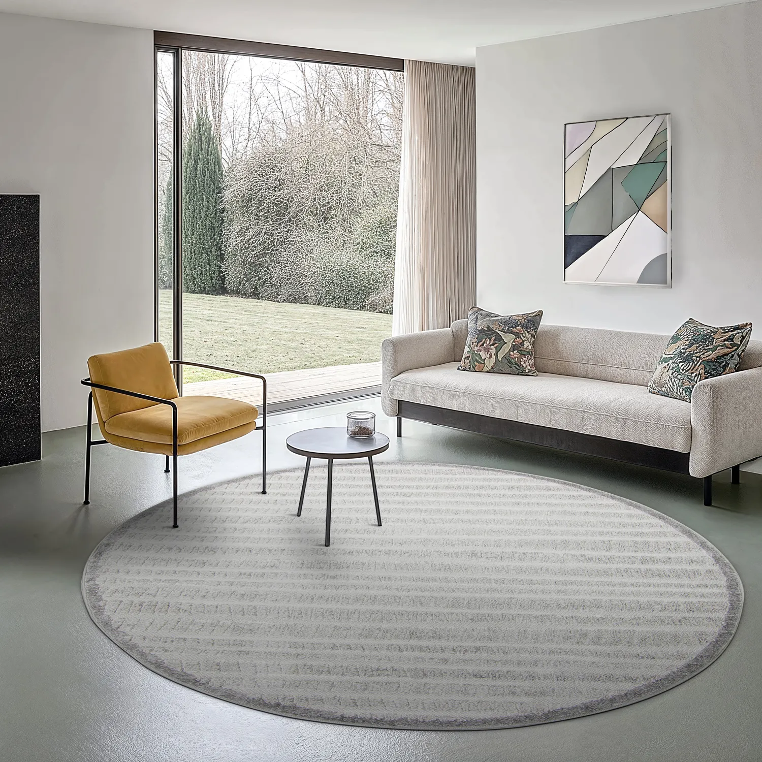 Okrągły dywan - Indoor/Outdoor Kendall (cream/szary)