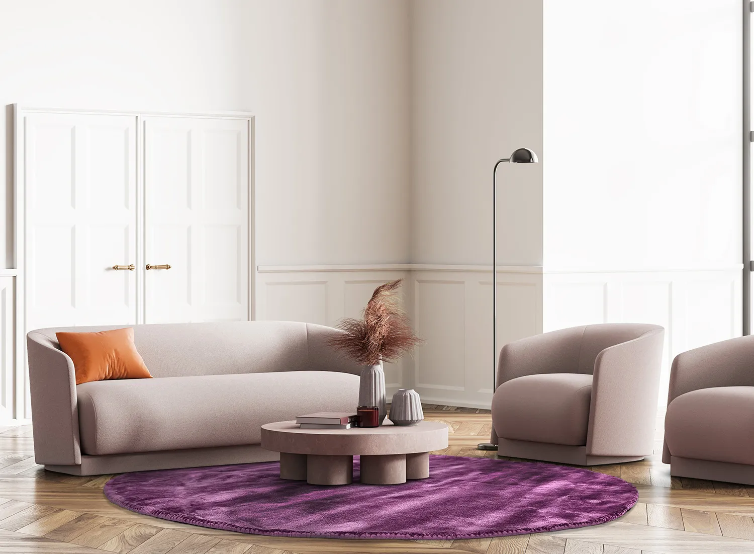 Okrągły dywan - Jodhpur Special Luxury Edition (fioletowy)
