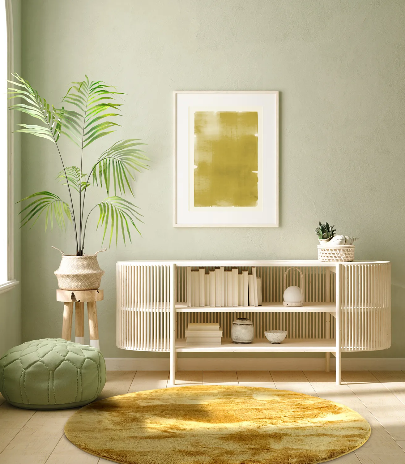 Okrągły dywan - Aranga Super Soft Fur (ochre)