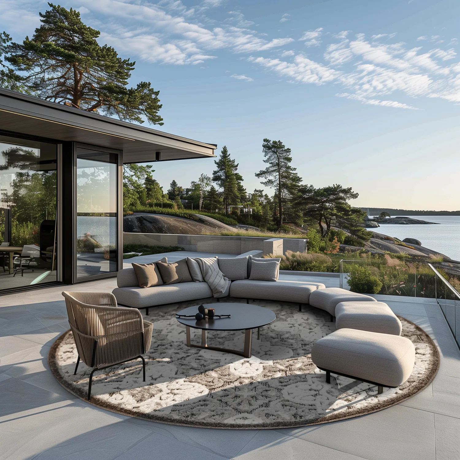 Okrągły dywan - Indoor/Outdoor Hampton (szary)