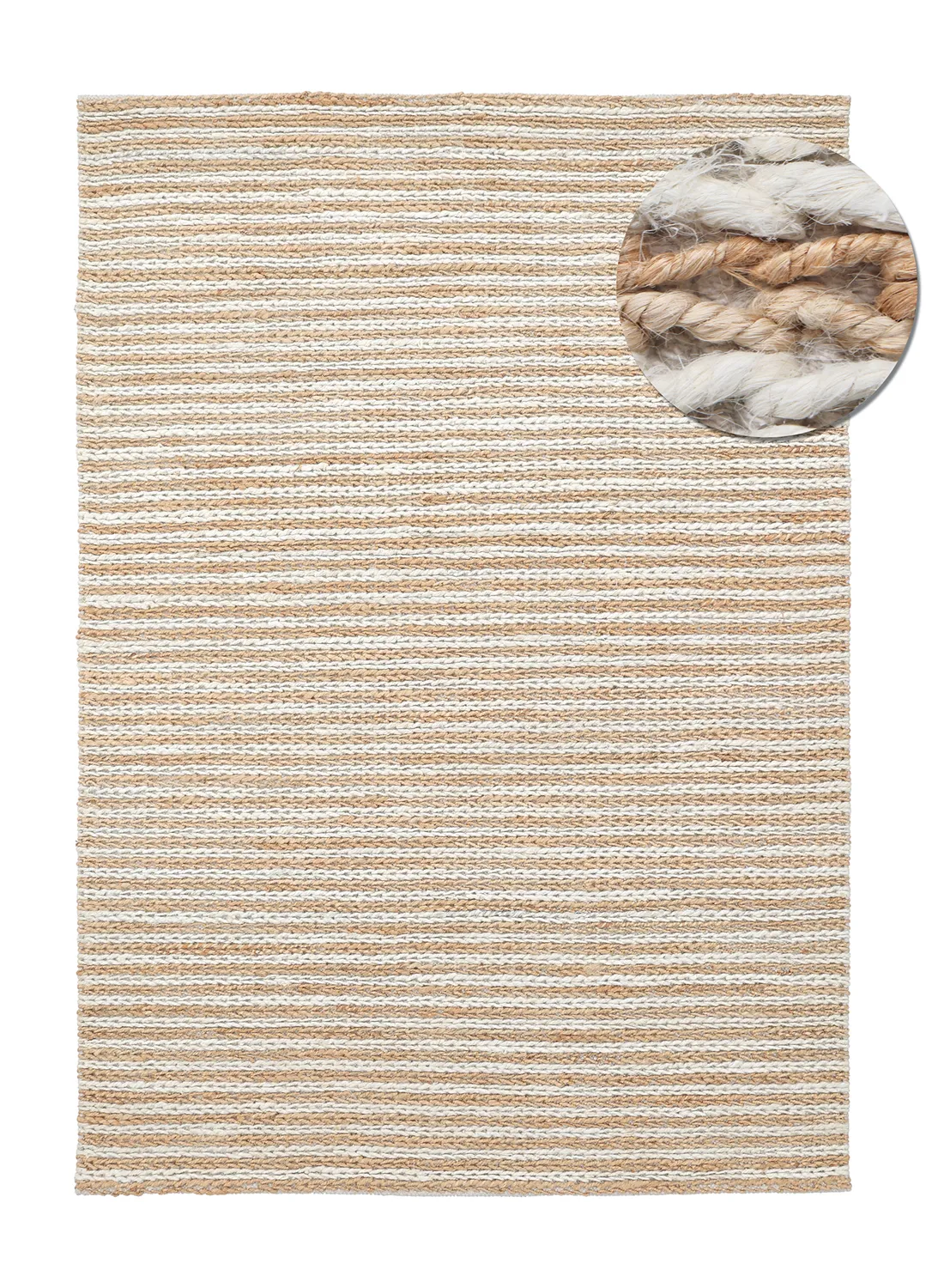 Dywany z juty - Howrah Braided Jute (natura/biały)
