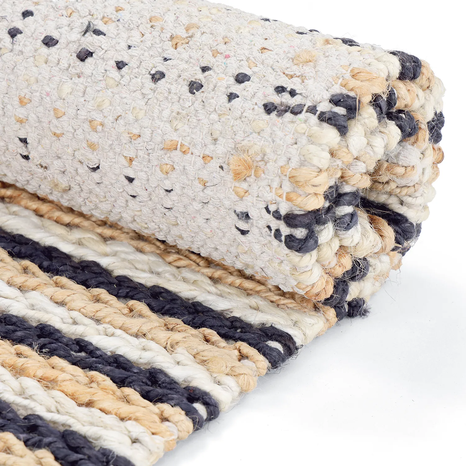 Dywany z juty - Howrah Braided Jute (naturalny/biały/czarny)