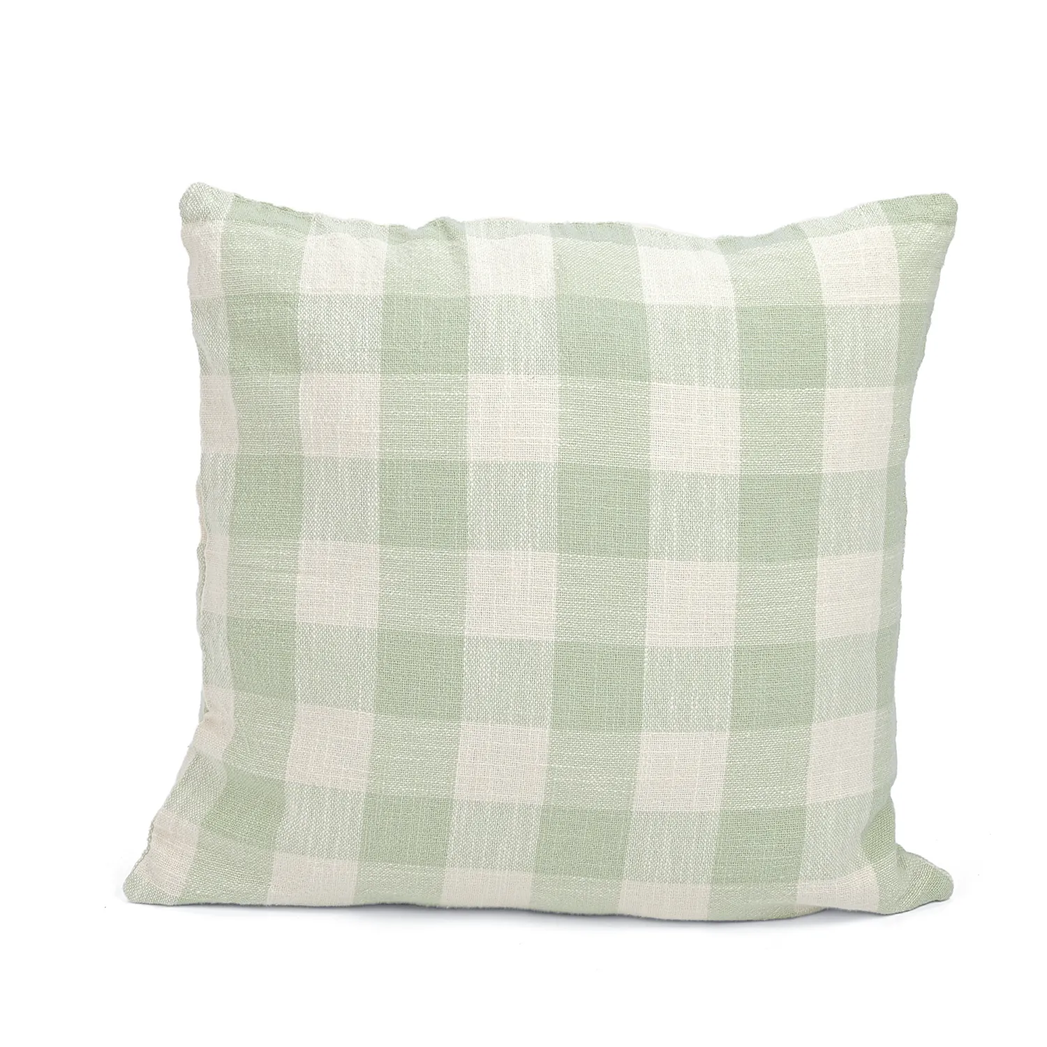 Poszewka na poduszke - Isela check cotton cushion cover (kremowy/jasnozielony)