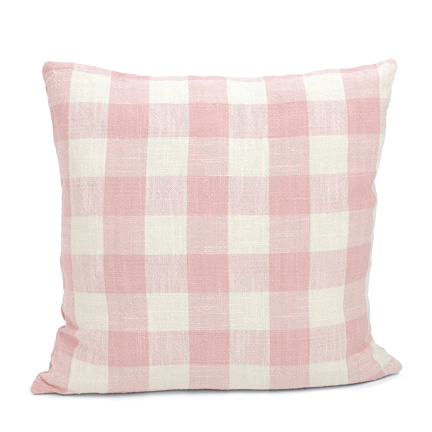 Poszewka na poduszke - Isela check cotton cushion cover (kremowy/różowy)