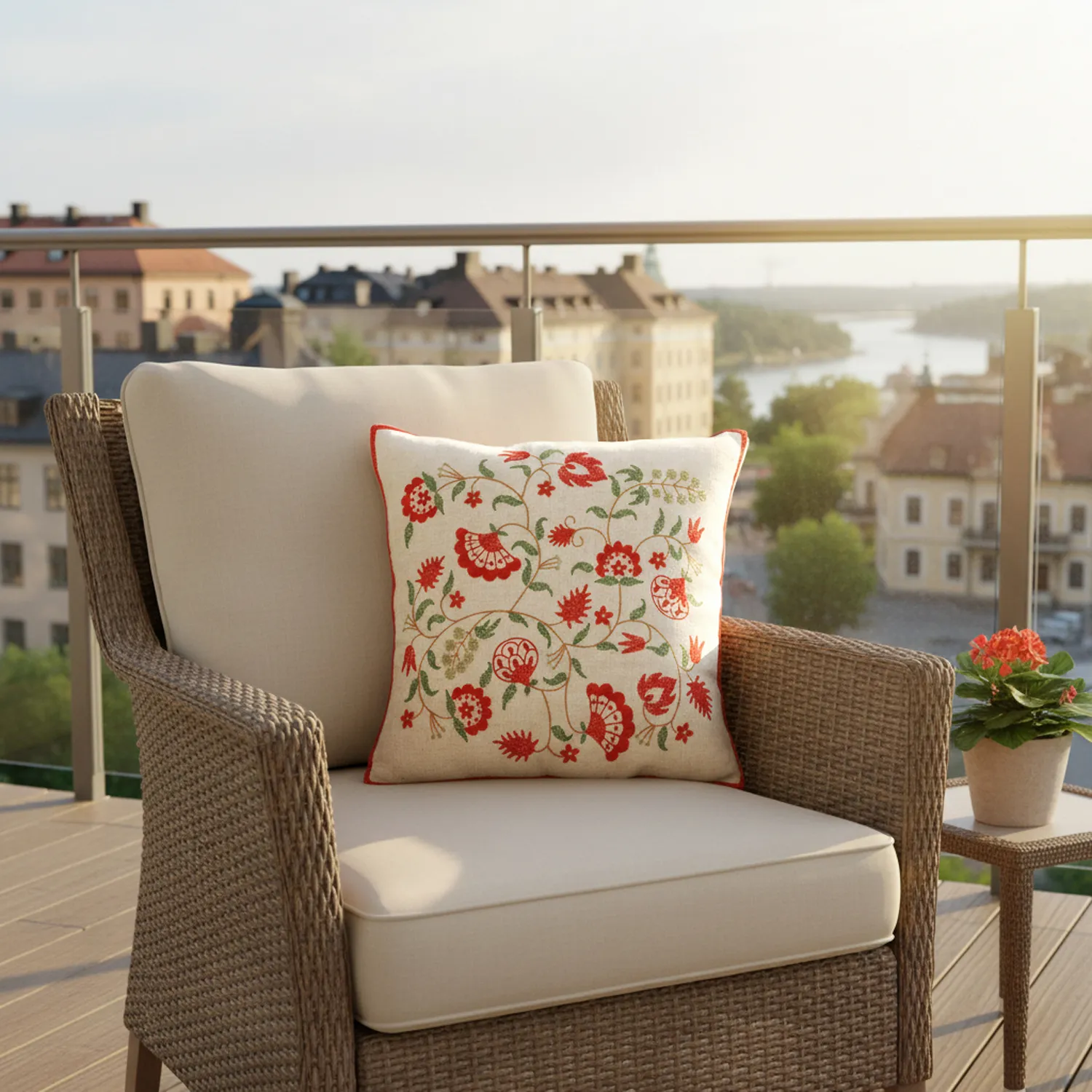 Poszewka na poduszke - Kalmar Embroidered Cushion Cover (wielokolorowy)