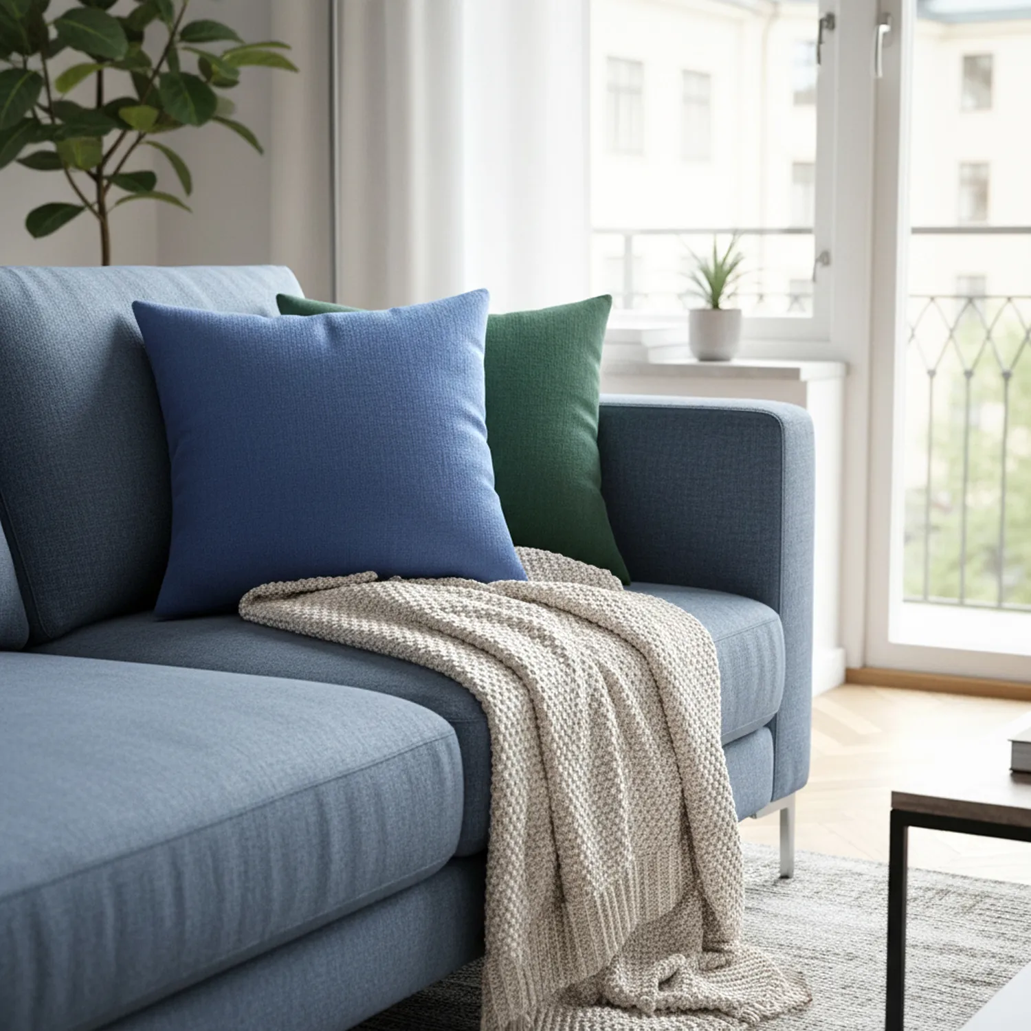Poszewka na poduszke - Luana (niebieski)