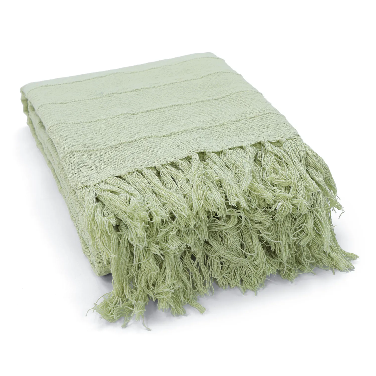 Koce - Nalani cotton throw (jasnozielony)