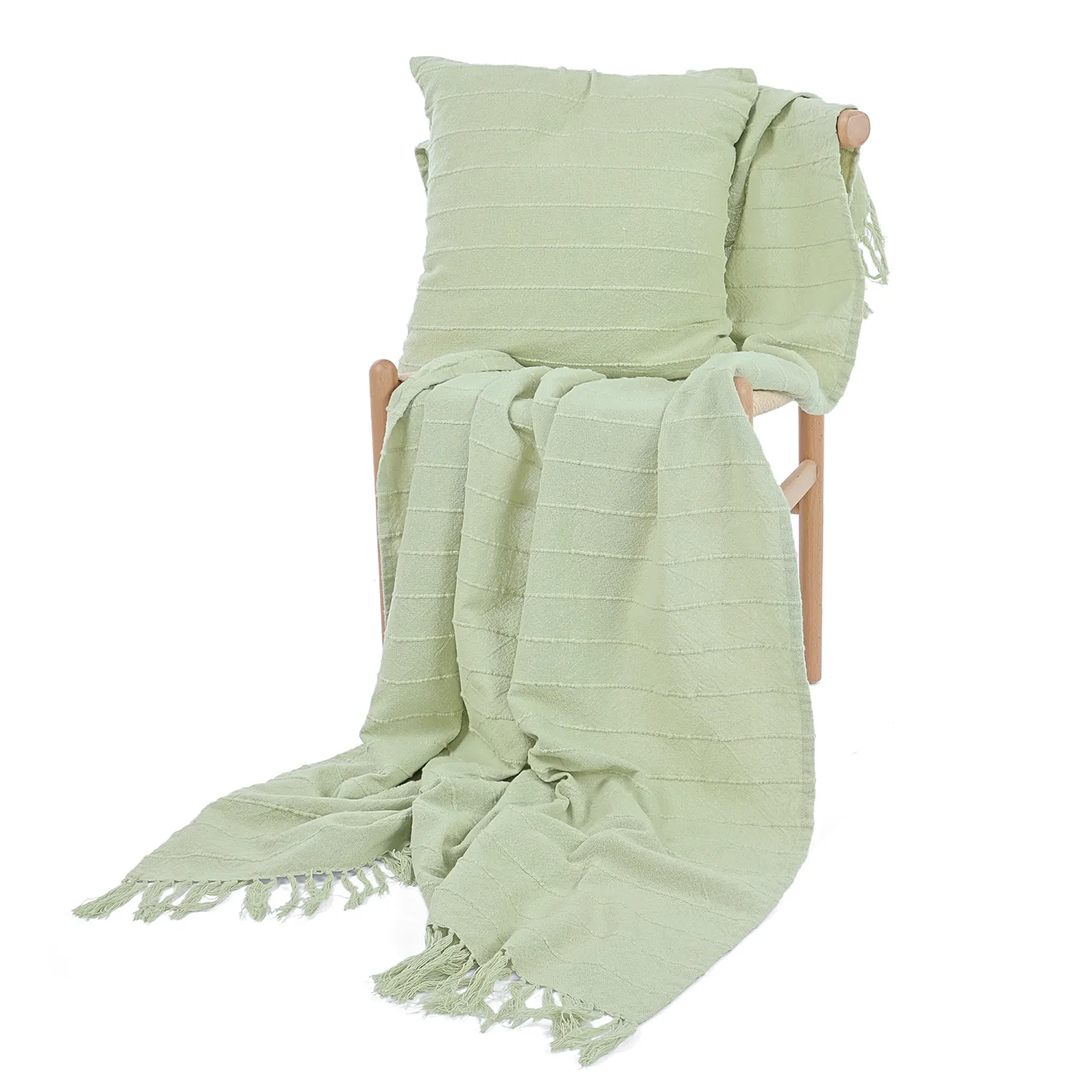 Koce - Nalani cotton throw (jasnozielony)