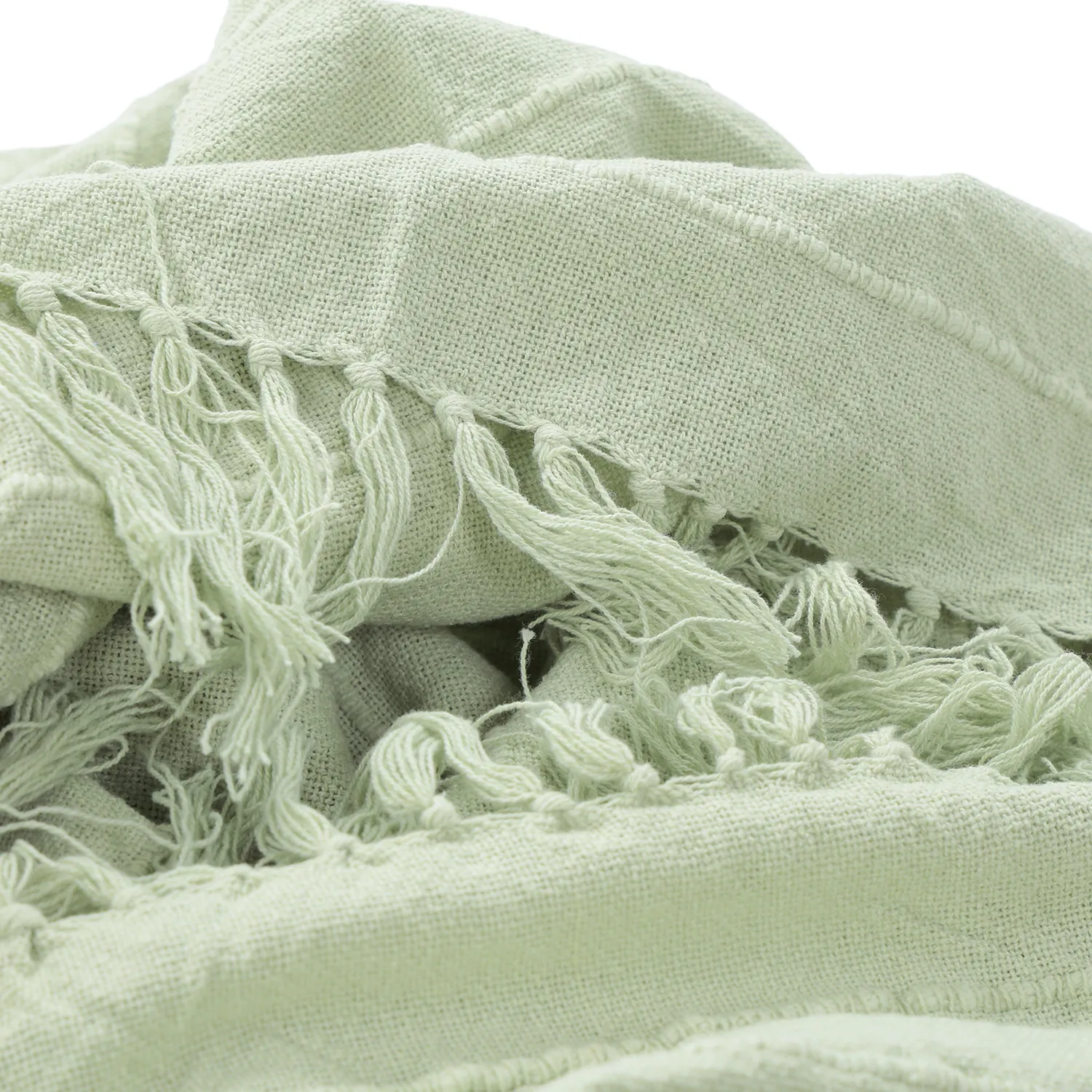 Koce - Nalani cotton throw (jasnozielony)