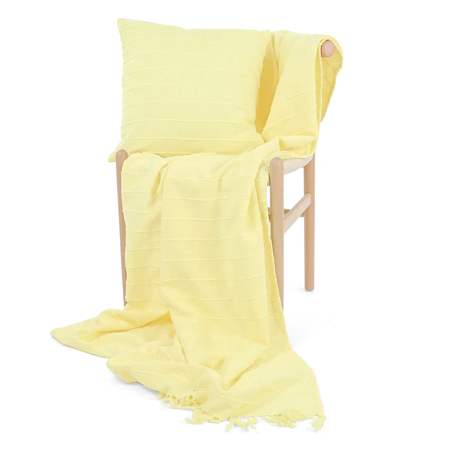 Koce - Nalani cotton throw (jasnożółty)