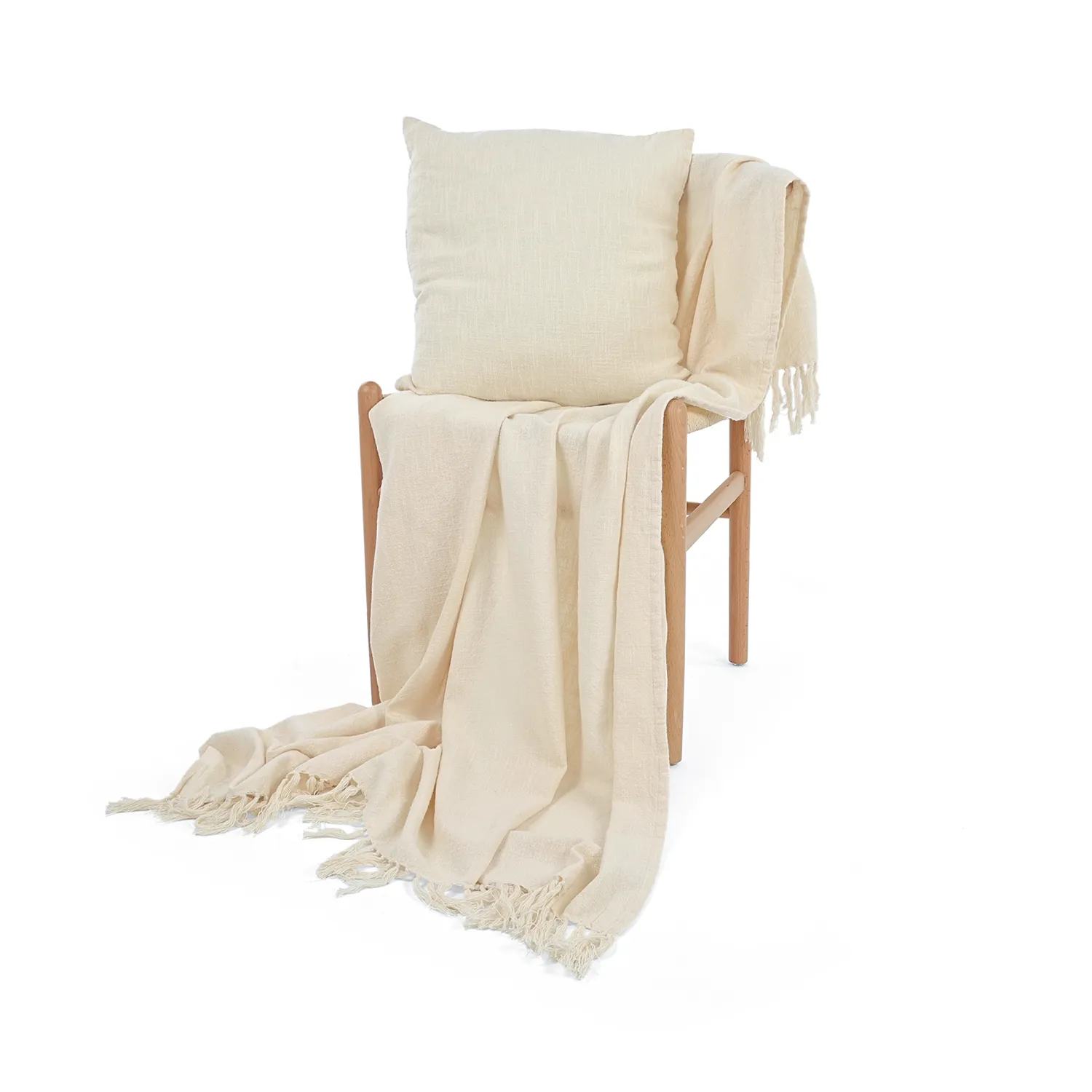 Poszewka na poduszke - Veya cotton cushion cover (krem)