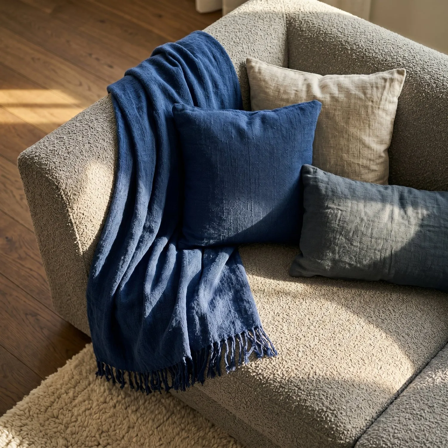 Poszewka na poduszke - Veya cotton cushion cover (granatowy)