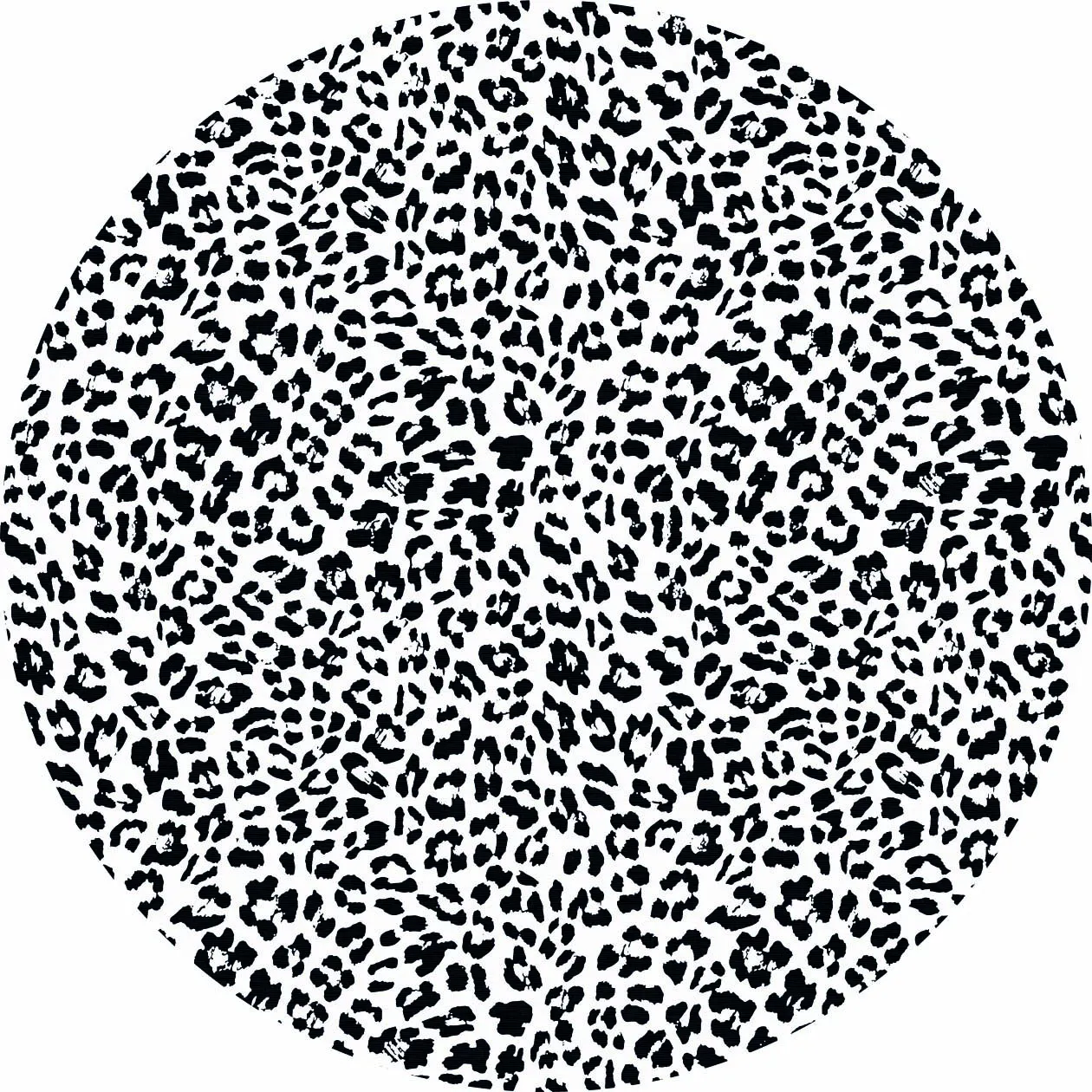 Okrągły dywan - Leopard (czarny/biały)