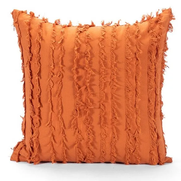 Poszewka na poduszke - Boho Linen 45 x 45 cm (pomarańczowa)